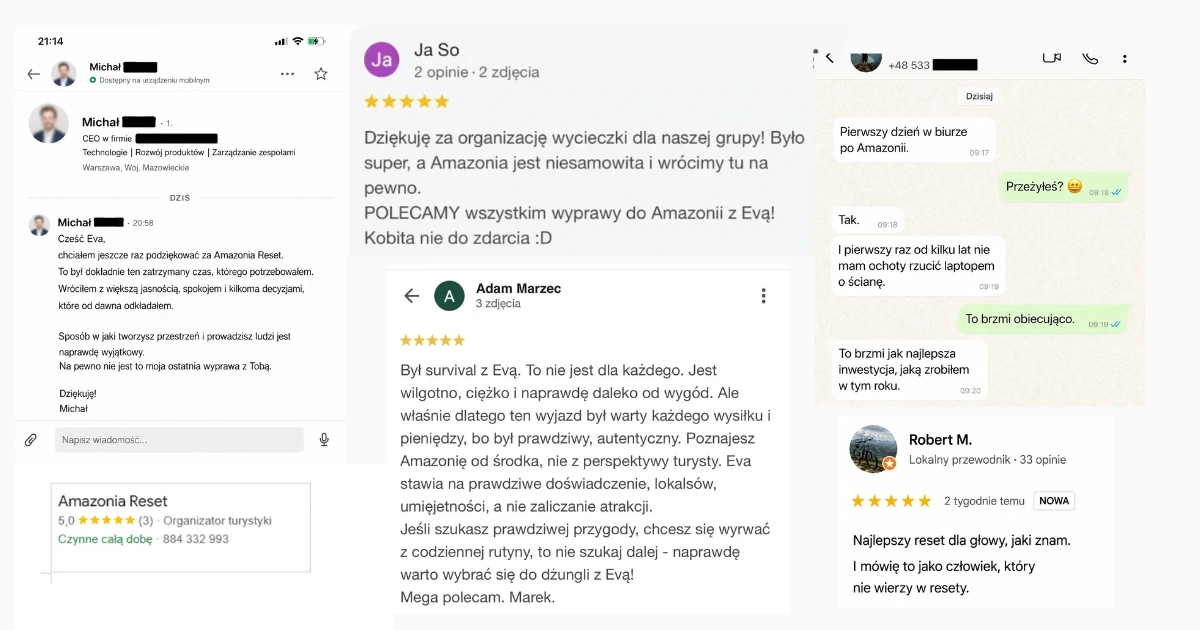 Opinia uczestnika Amazonia Relax