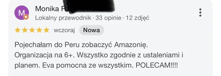 Opinia Google: organizacja na 6+, wszystko zgodnie z ustaleniami i planem